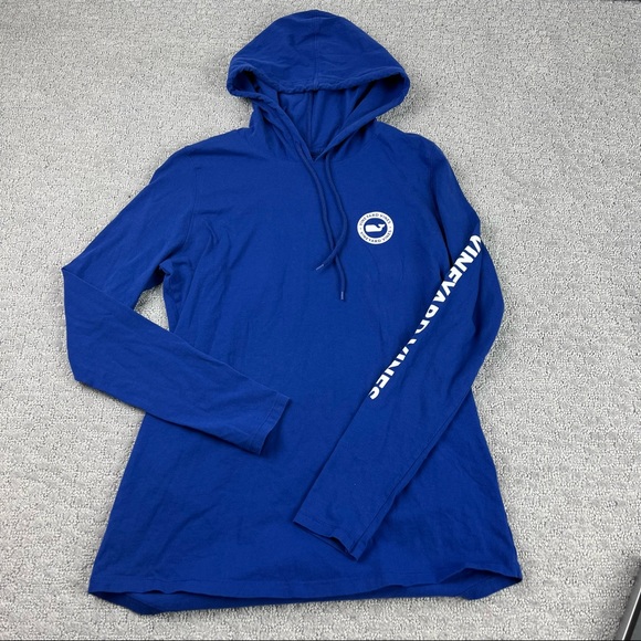 Vineyard vines lightweight blue logo hoodie size small - Picture 2 of 7